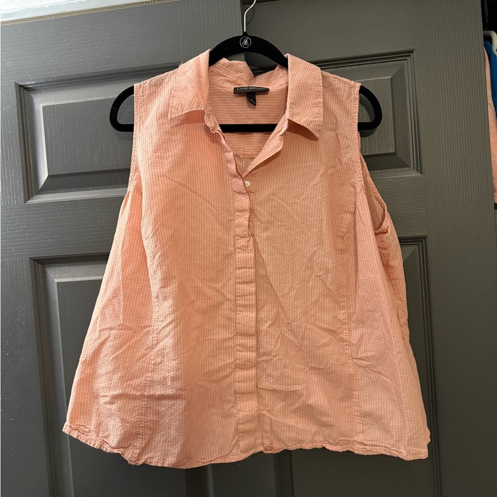 Peach Sleeveless Blouse